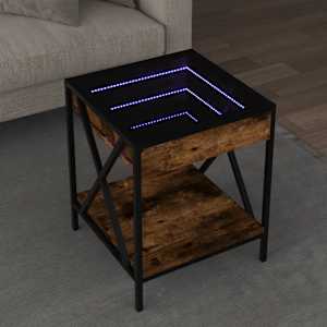 Konferenční stolek s Infinity LED kouřový dub 40 x 40 x 49 cm - obrázek 1