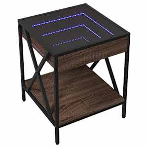 Konferenční stolek s Infinity LED hnědý dub 40 x 40 x 49 cm - obrázek 3