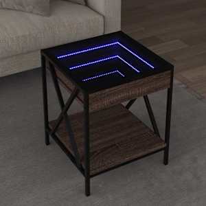 Konferenční stolek s Infinity LED hnědý dub 40 x 40 x 49 cm - obrázek 1
