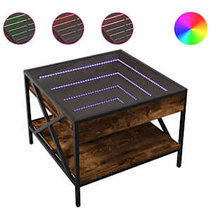 Konferenční stolek s Infinity LED kouřový dub 50 x 50 x 38 cm - obrázek 2