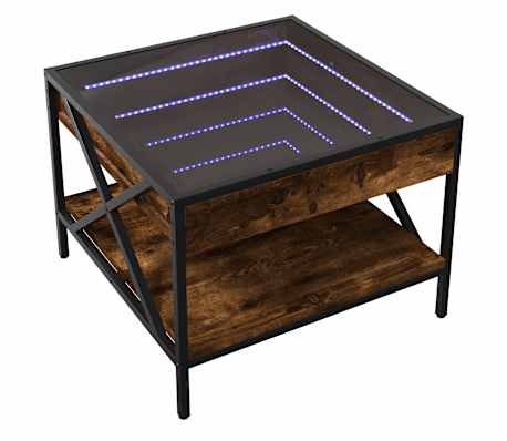 vidaXL Stolić s beskonačnim LED svjetlima boja hrasta 50x50x38 cm