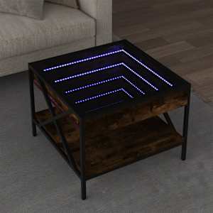 Konferenční stolek s Infinity LED kouřový dub 50 x 50 x 38 cm - obrázek 1