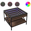 vidaXL kohvilaud LED-tuledega, pruun tamm, 50x50x38 cm