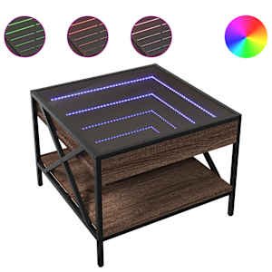 Konferenční stolek s Infinity LED hnědý dub 50 x 50 x 38 cm - obrázek 2