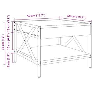 Konferenční stolek s Infinity LED hnědý dub 50 x 50 x 38 cm - obrázek 13