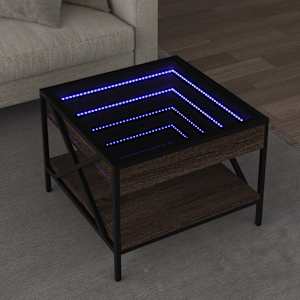 Konferenční stolek s Infinity LED hnědý dub 50 x 50 x 38 cm - obrázek 1