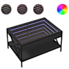 vidaXL kohvilaud LED-tuledega, must, 70x50x38 cm