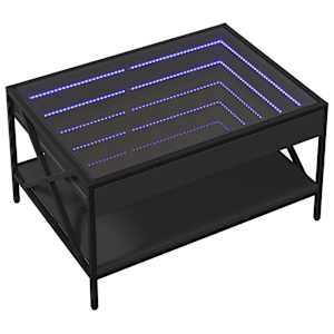 Konferenční stolek s Infinity LED černý 70 x 50 x 38 cm - obrázek 3