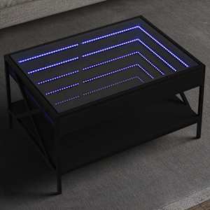 Konferenční stolek s Infinity LED černý 70 x 50 x 38 cm - obrázek 1