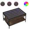 vidaXL kohvilaud LED-tuledega, pruun tamm, 70x50x38 cm