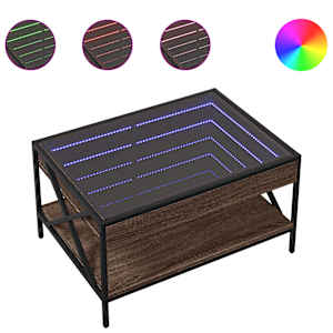 Konferenční stolek s Infinity LED hnědý dub 70 x 50 x 38 cm - obrázek 2