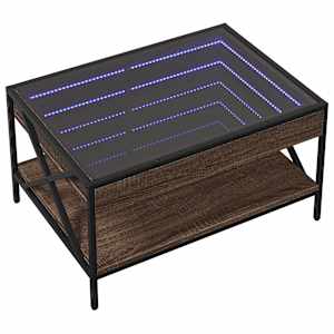 Konferenční stolek s Infinity LED hnědý dub 70 x 50 x 38 cm - obrázek 3