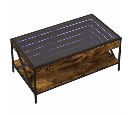 vidaXL Salontafel met Infinity LED 90x50x38 cm gerookt eikenkleurig