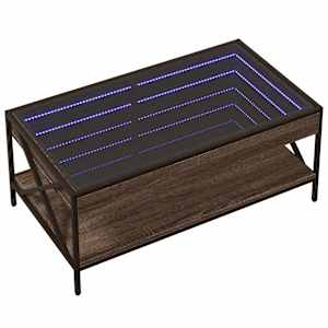 Konferenční stolek s Infinity LED hnědý dub 90 x 50 x 38 cm - obrázek 3