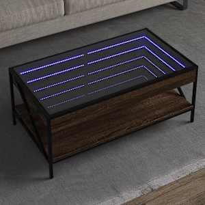 Konferenční stolek s Infinity LED hnědý dub 90 x 50 x 38 cm - obrázek 1