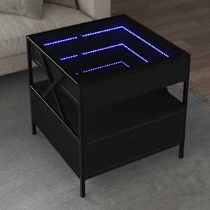 Konferenční stolek s Infinity LED černý 50 x 50 x 51 cm - obrázek 1