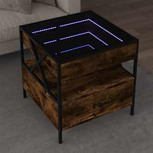 Konferenční stolek s Infinity LED kouřový dub 50 x 50 x 51 cm - obrázek 1