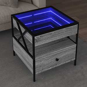 Konferenční stolek s Infinity LED šedý sonoma 50 x 50 x 51 cm - obrázek 1