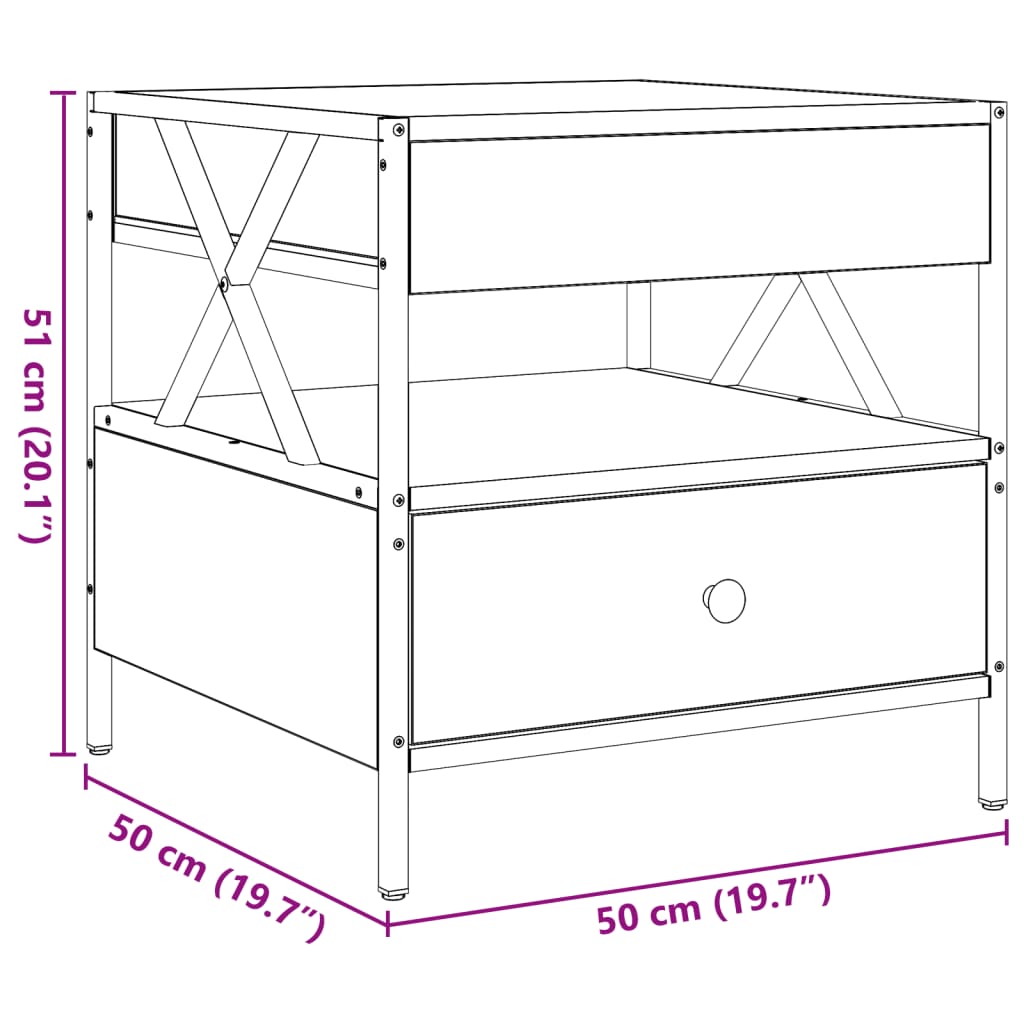 Konferenční stolek s Infinity LED hnědý dub 50 x 50 x 51 cm - obrázek 14
