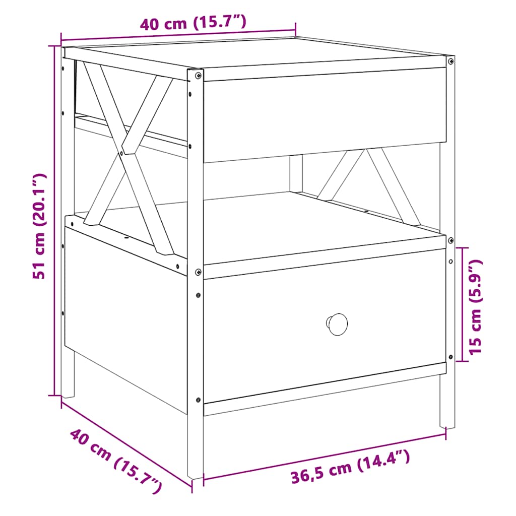 Noční stolek s Infinity LED černý 40 x 40 x 51 cm - obrázek 14