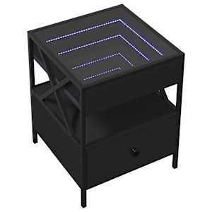 Noční stolek s Infinity LED černý 40 x 40 x 51 cm - obrázek 3
