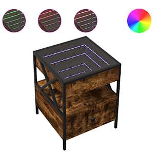 Konferenční stolek s Infinity LED kouřový dub 40 x 40 x 51 cm - obrázek 2