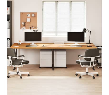 vidaXL Dessus de bureau marron clair bois ch&ecirc;ne massif rectangulaire