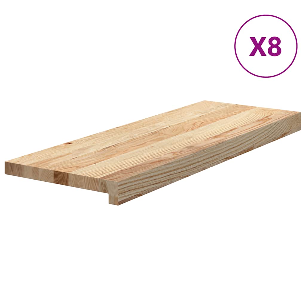 vidaXL Nášlapy na schody 8 ks neošetřené 70x25x2 cm masivní dub
