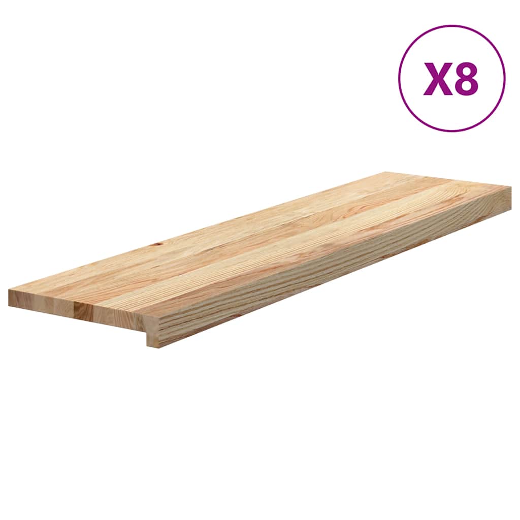 vidaXL Nášlapy na schody 8 ks neošetřené 100x25x2 cm masivní dub