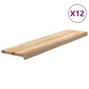 Nášlapy na schody 12 ks neošetřené 110x25x2 cm masivní dub - obrázek 2