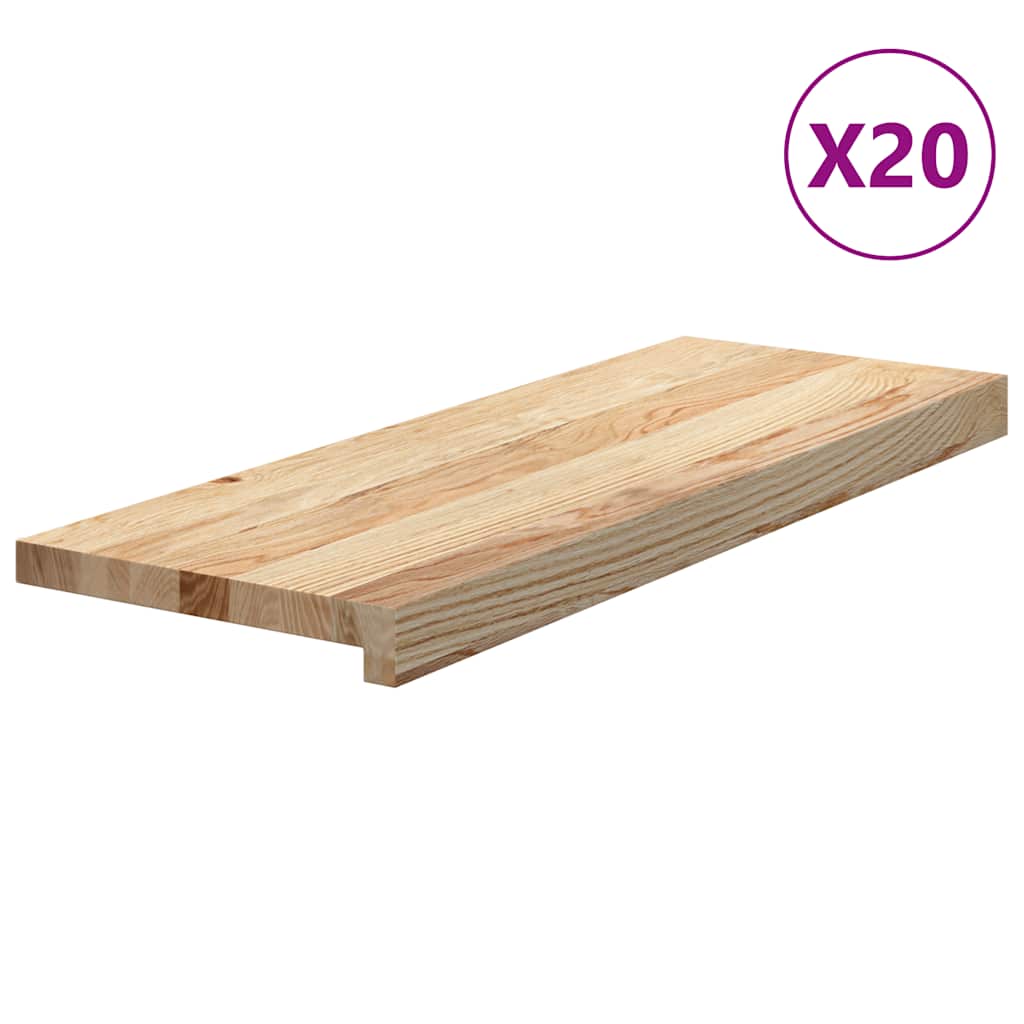 vidaXL Nášlapy na schody 20 ks neošetřené 70x25x2 cm masivní dub