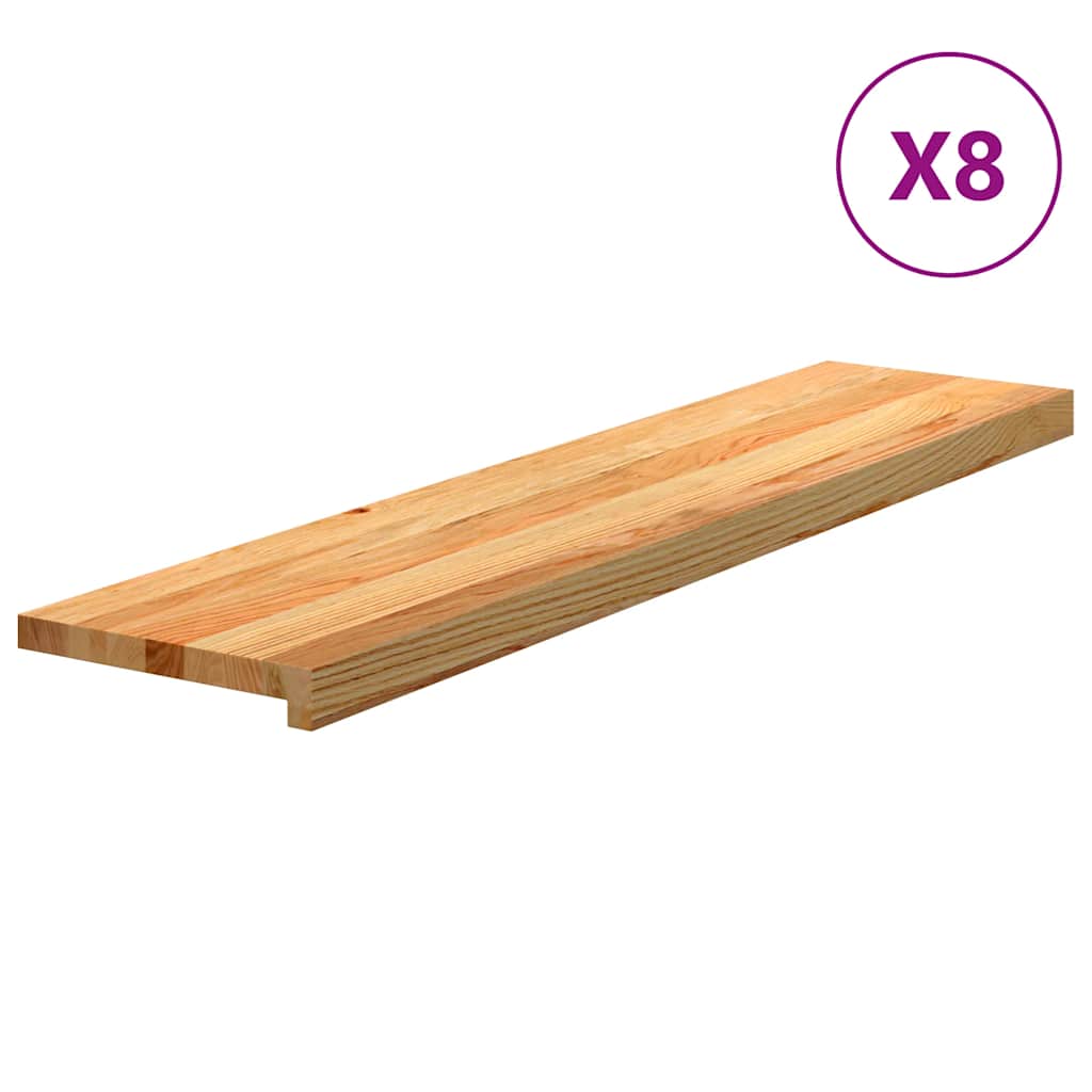 vidaXL Nášlapy na schody 8 ks světle hnědé 110x25x2 cm masivní dub