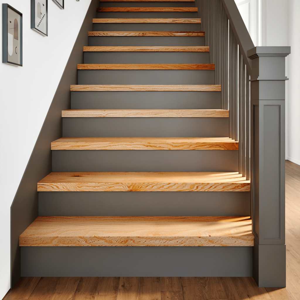 vidaXL trappemåtter 20 stk lysebrun 90x25x2 cm massivt egetræ