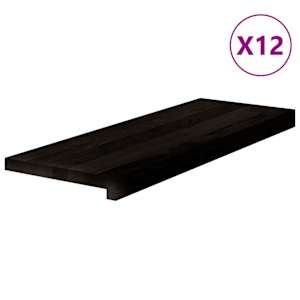 Nášlapy na schody 12 ks hnědo-černé 70x25x2 cm masivní dub - obrázek 2