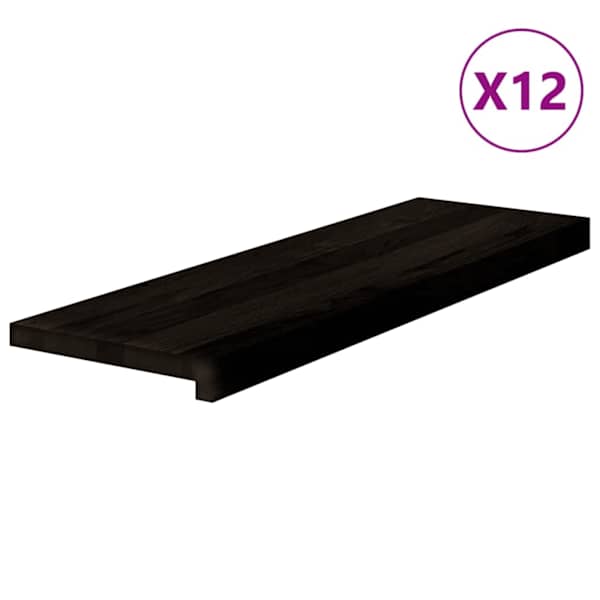 vidaXL trepiastmed 12 tk, pruunmust, 80x25x2 cm, tammepuit