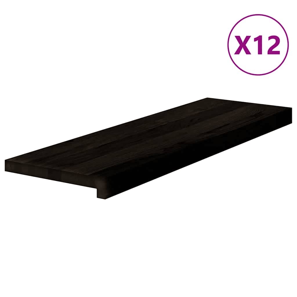vidaXL Nášlapy na schody 12 ks světle hnědé 80x25x2 cm masivní dub
