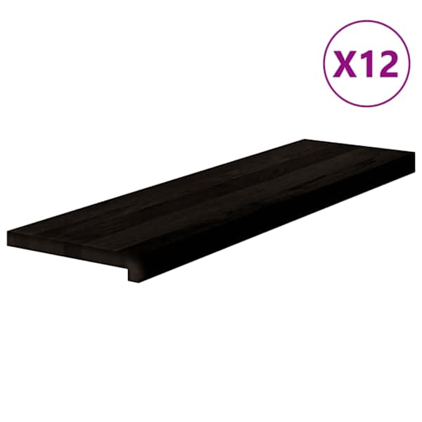 vidaXL trepiastmed 12 tk, pruunmust, 90x25x2 cm, tammepuit