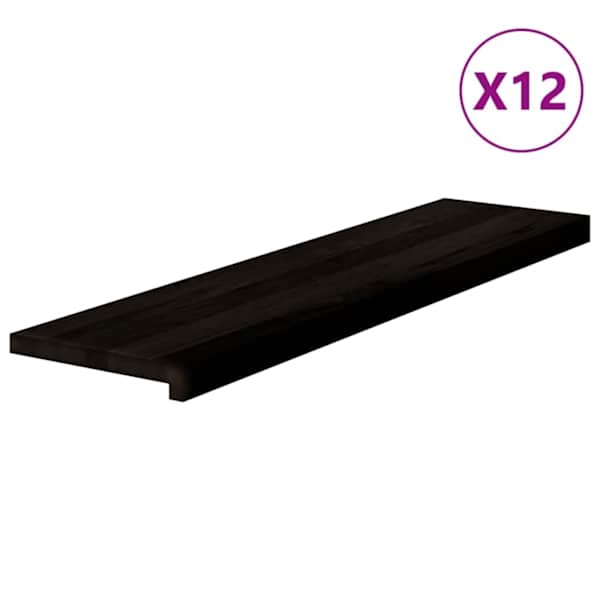 vidaXL trepiastmed 12 tk, pruunmust, 100x25x2 cm, tammepuit
