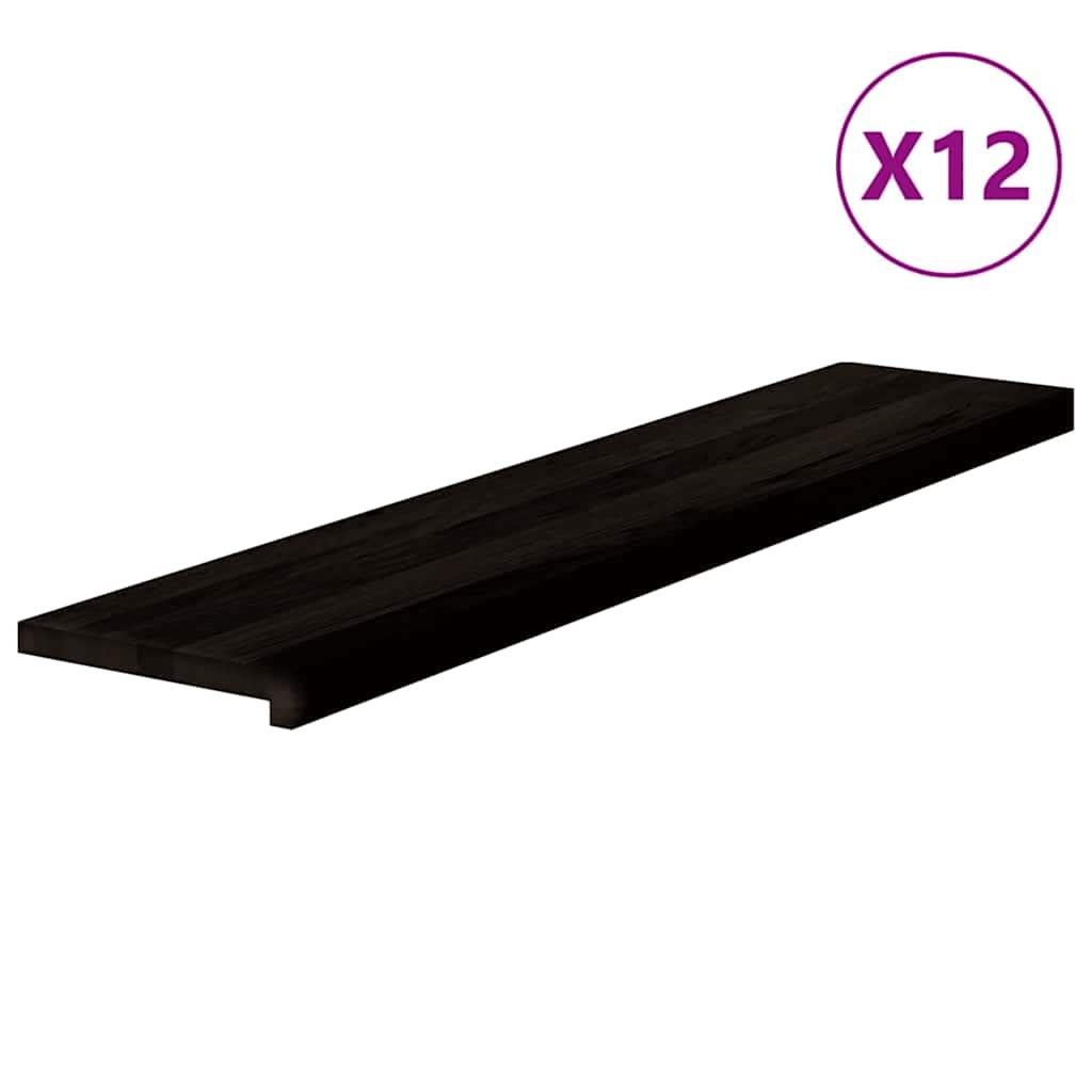 vidaXL Nášlapy na schody 12 ks světle hnědé 120x25x2 cm masivní dub