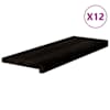 vidaXL trepiastmed 12 tk, pruunmust, 70x30x2 cm, tammepuit