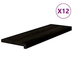 Nášlapy na schody 12 ks hnědo-černé 80x30x2 cm masivní dub - obrázek 2