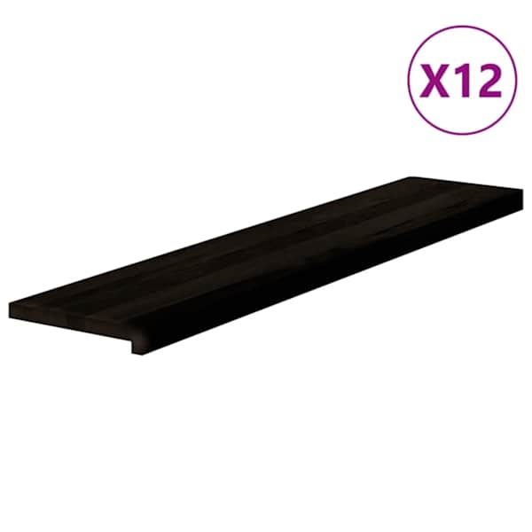 vidaXL trepiastmed 12 tk, pruunmust, 120x30x2 cm, tammepuit