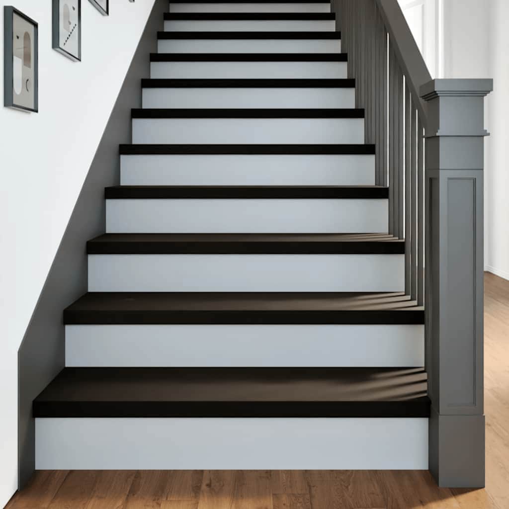 vidaXL trappemåtter 16 stk. brunsort 100x30x2 cm massivt egetræ