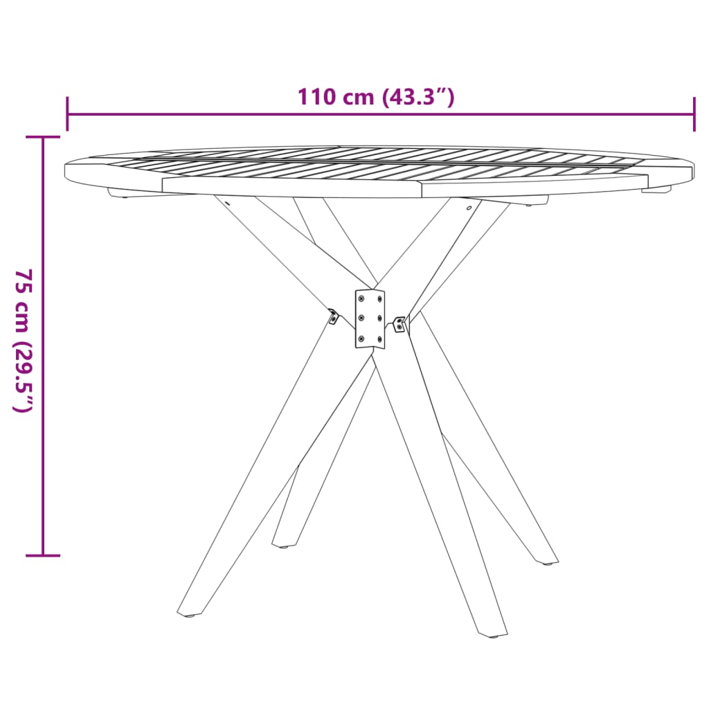 imagem de vidaXL Conjunto de jantar p/ jardim 5 pcs madeira de acácia maciça11