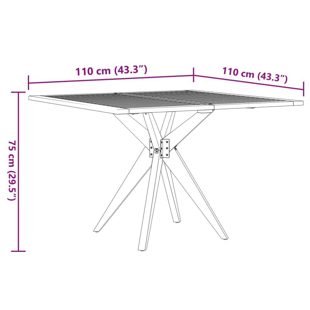 imagem de vidaXL Conjunto de jantar p/ jardim 5 pcs madeira de acácia maciça11