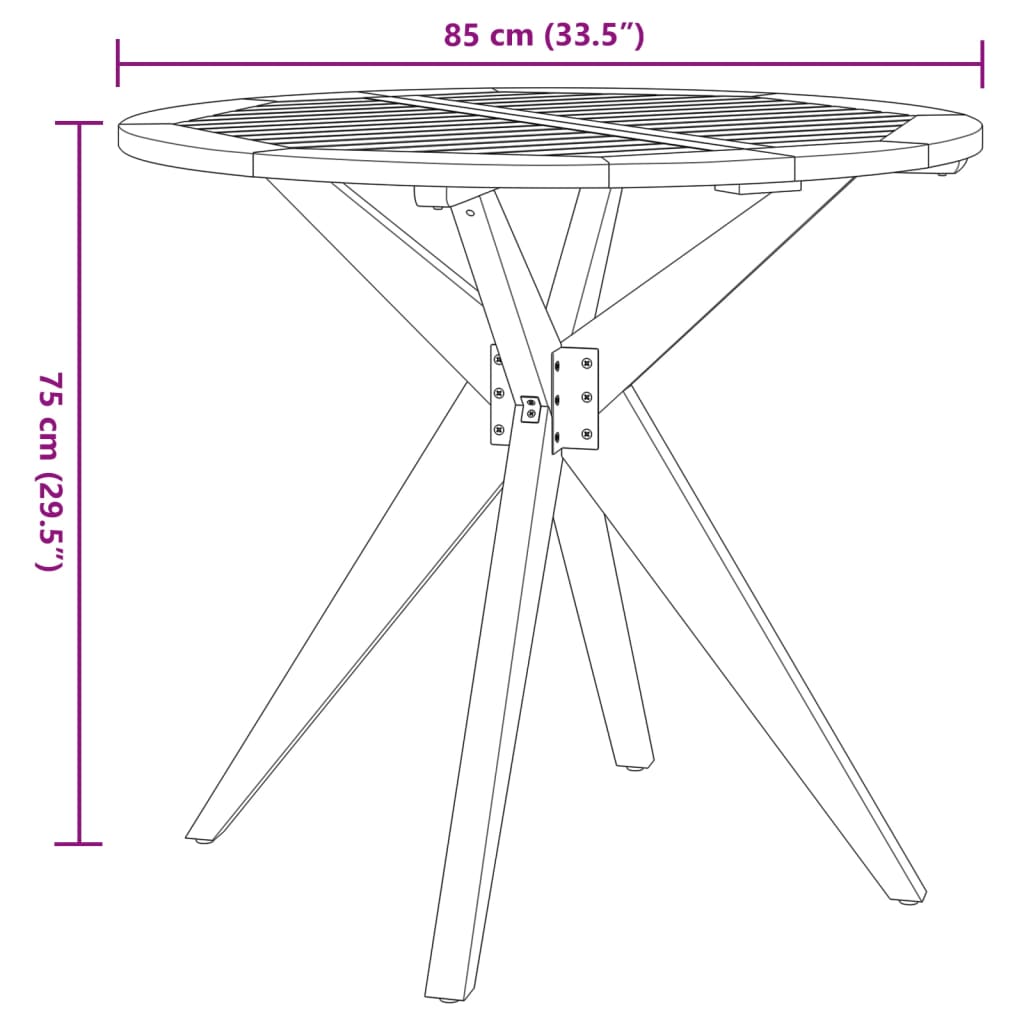 imagem de vidaXL Conjunto de jantar p/ jardim 5 pcs madeira de acácia maciça11