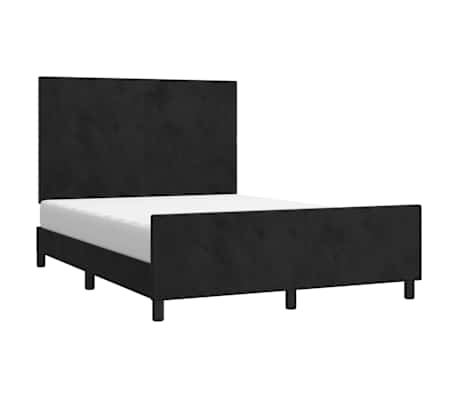 vidaXL Bed Frame without Mattress Black 137x187 cm Double Velvet