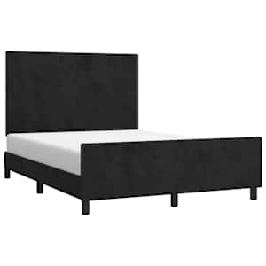 vidaXL Bed Frame without Mattress Black 137x187 cm Double Velvet