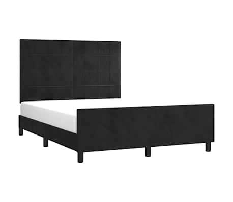 vidaXL Bed Frame without Mattress Black 137x187 cm Double Velvet