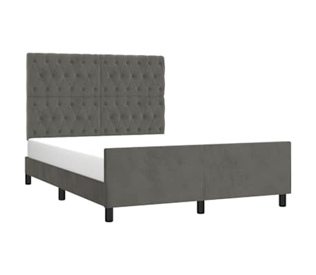 vidaXL Bed Frame without Mattress Dark Grey 137x187 cm Double Velvet